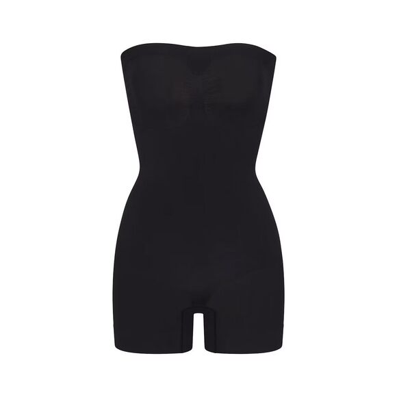 Skims Seamless Sculpt Strapless Shortie Bodysuit Onyx 
Size Medium - Picture 1 of 12